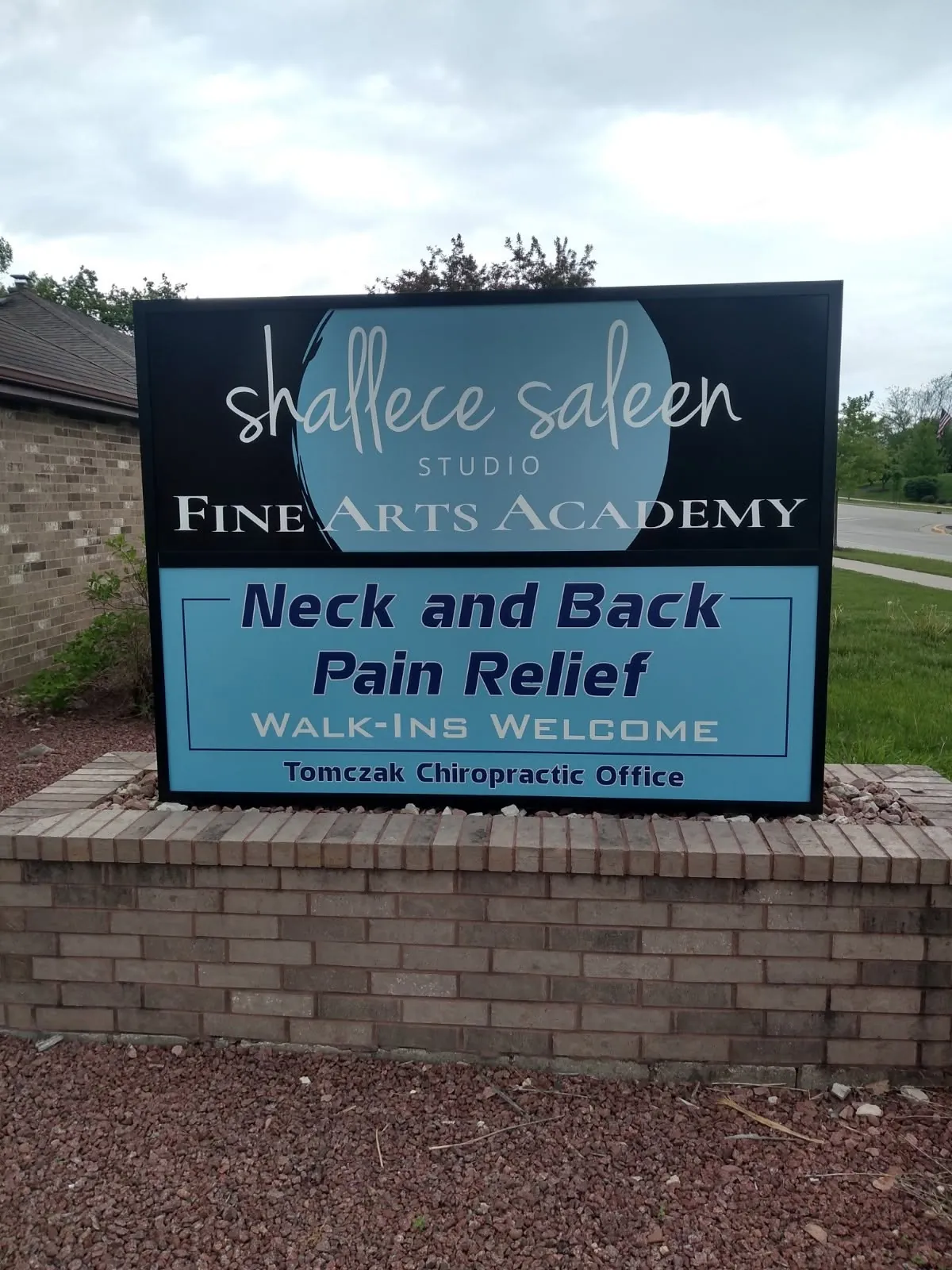 Exterior Signs — Monument sign for Shallece Saleen Studio and Tomczak Chiropractic Office